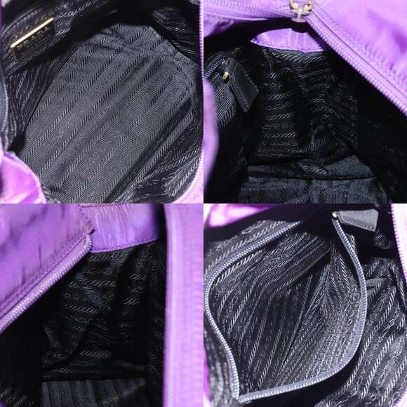 PRADA Hand Bag Nylon Purple Gold - Picture 12 of 12